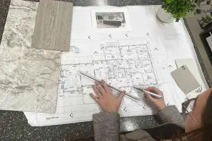 architecture drawing to guide interior design