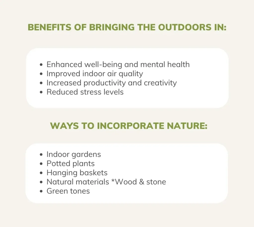 benefits of bringing the outdoors in