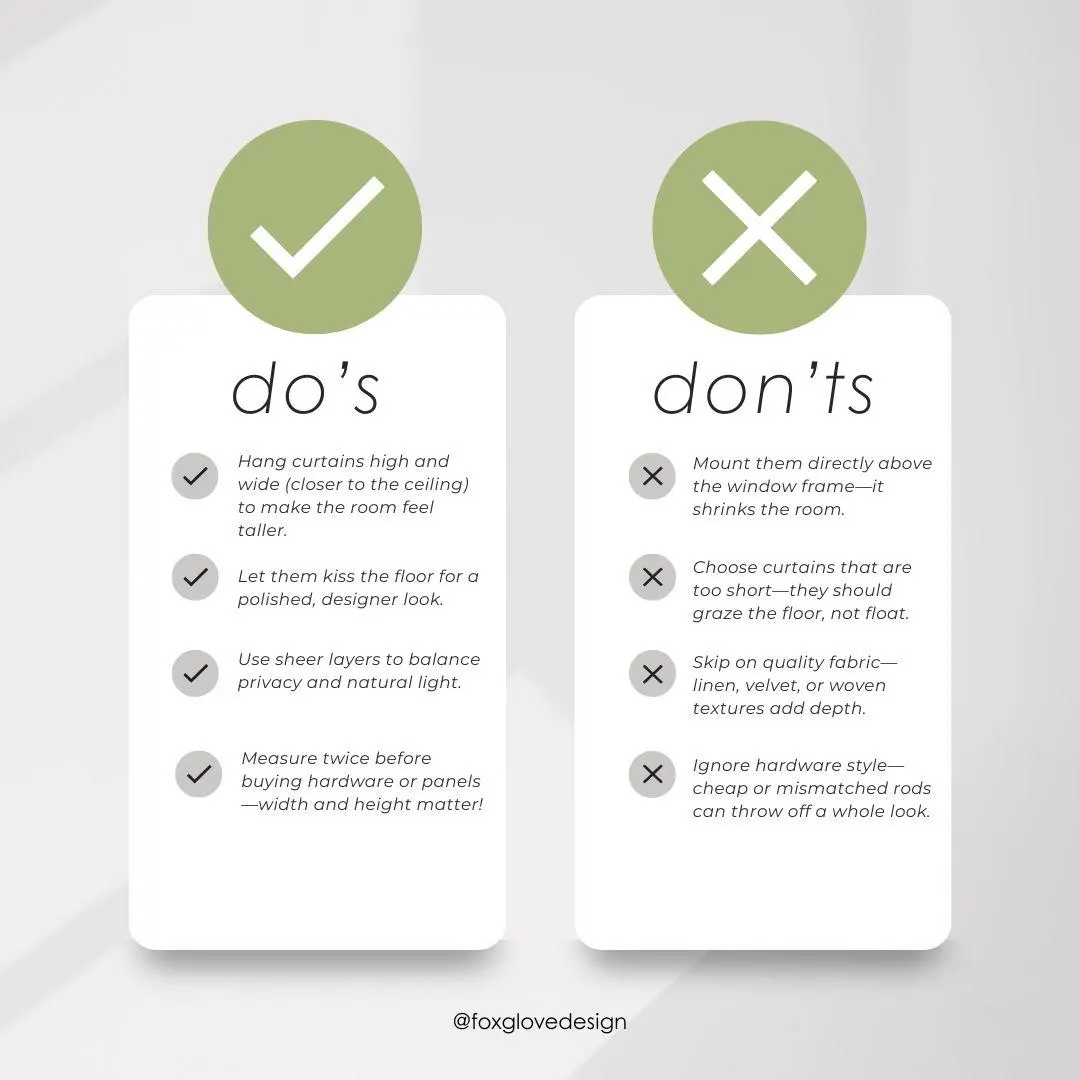 do's and don'ts with drapery